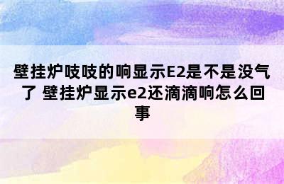 壁挂炉吱吱的响显示E2是不是没气了 壁挂炉显示e2还滴滴响怎么回事